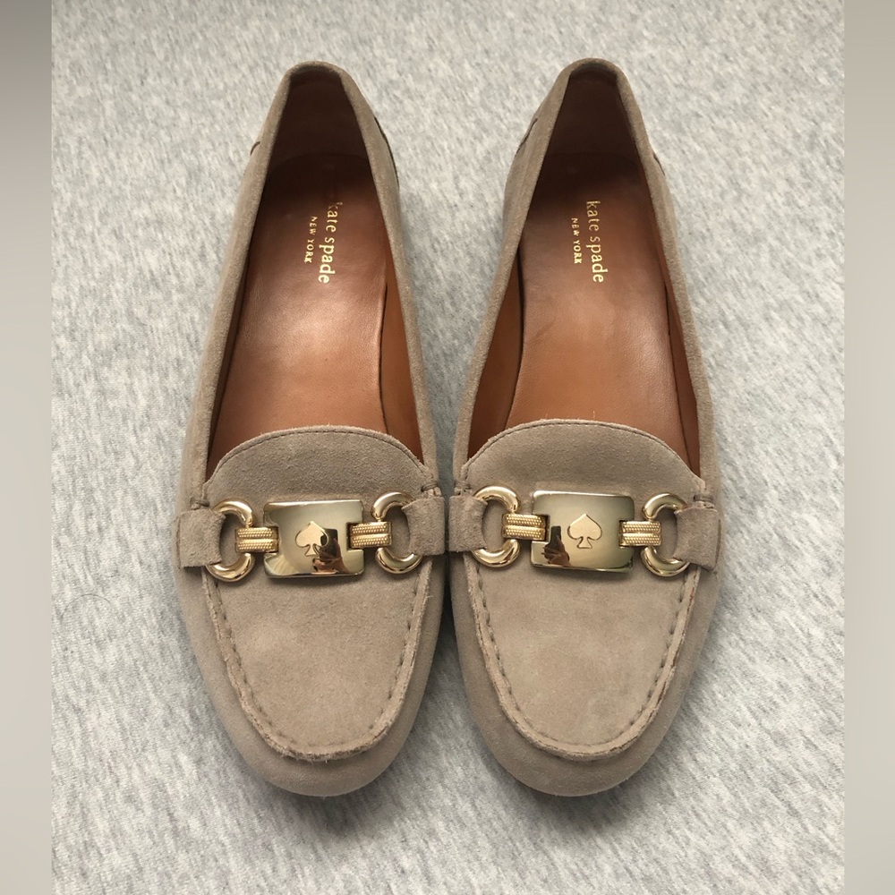 Kate Spade Women's Carson Grey Suede Loafers Shoes Size: US 9.5M
